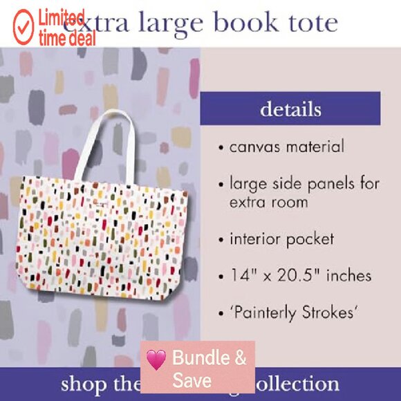 Large Canvas Tote Bag with Pocket, Heavy-Duty Work & Beach Bag - Picture 5 of 7
